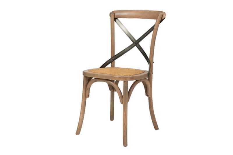 Crossback Chair w/ Rattan Seat - Sundried