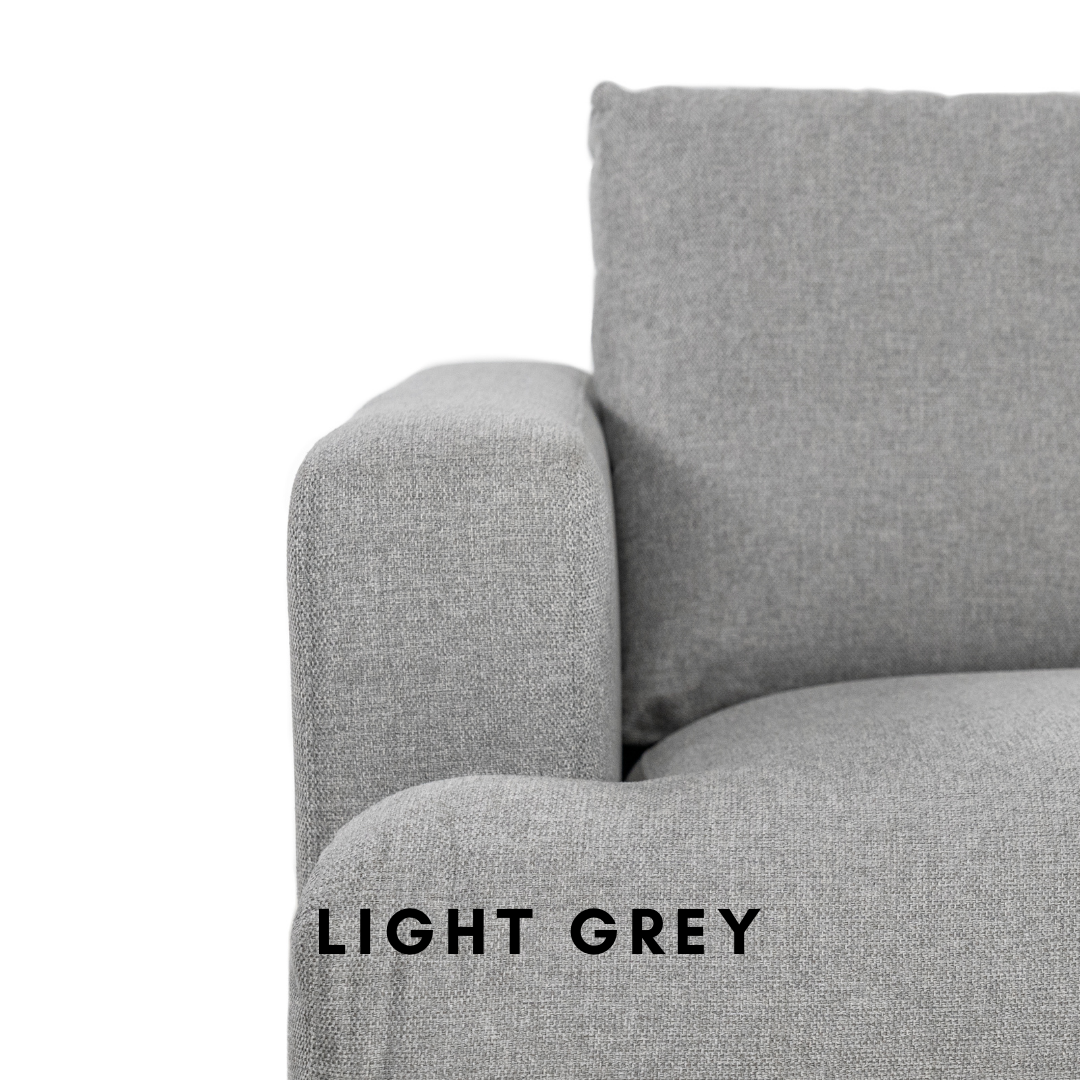 Benji 2.5 Sectional, Liverpool Light Grey, Q-Living Furniture