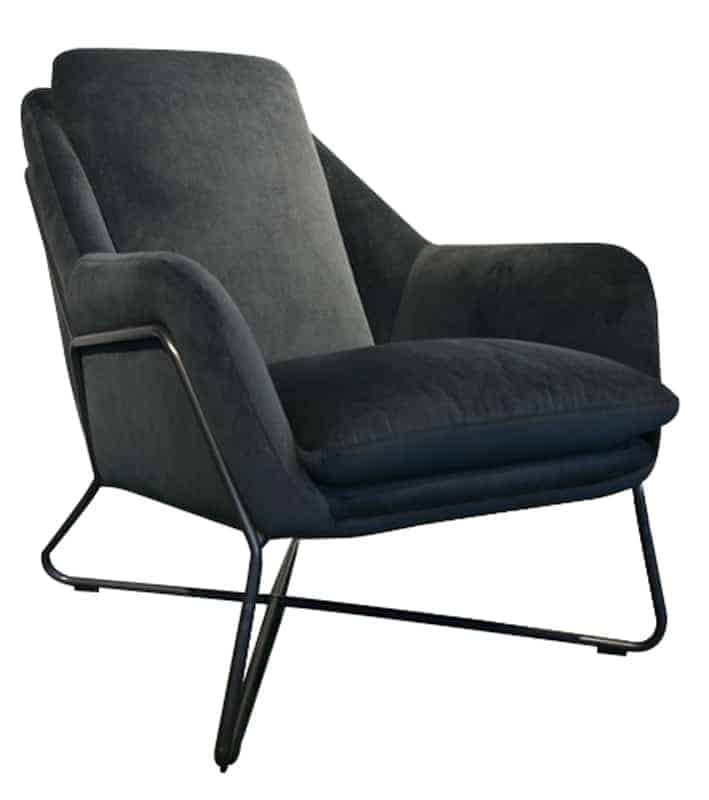 Romeo Lounge Chair - Dark Grey Velvet