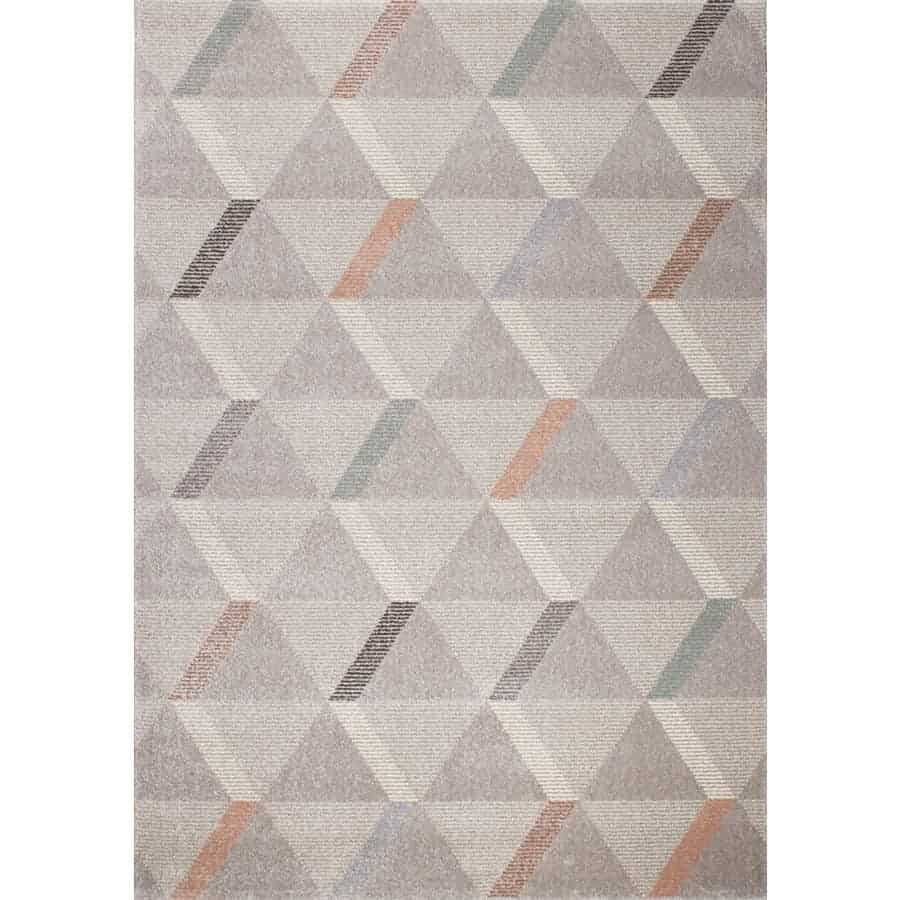 Safi Grey/ Multicolour Geometric Rug