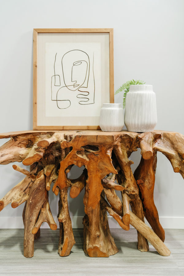 teak root counter table