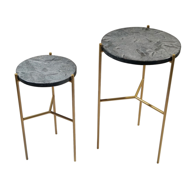 Earth Wind & Fire Valencia Marble Side Tables (Set of 2)