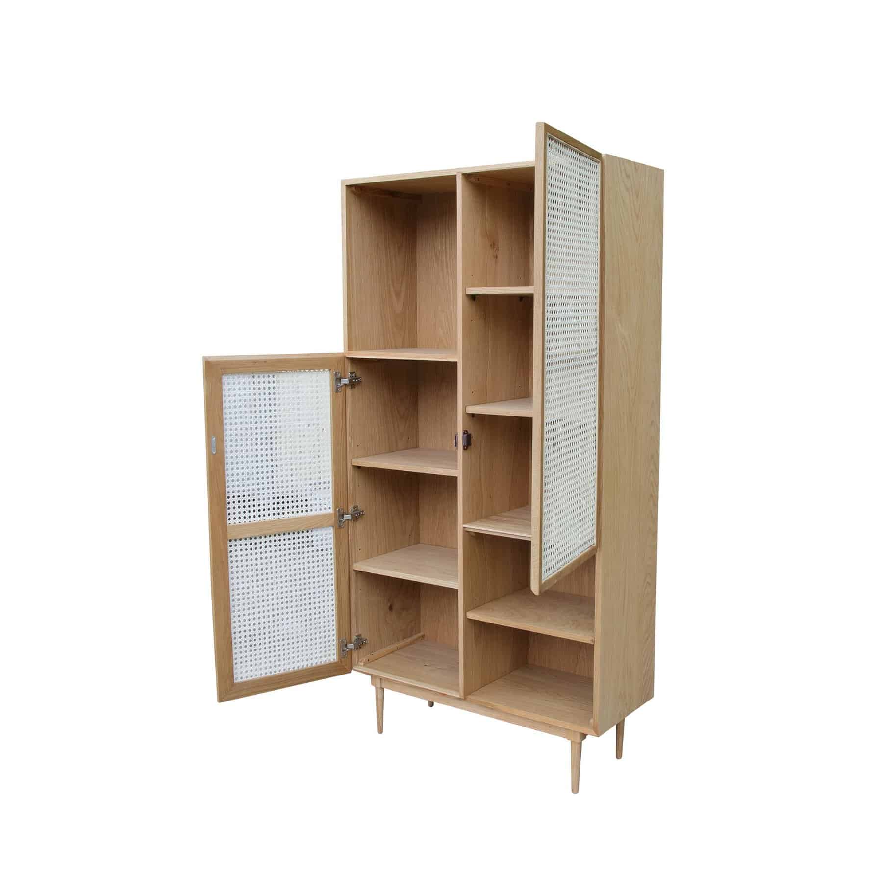 Cane Bookcase, Natural, Q-Living Furniture