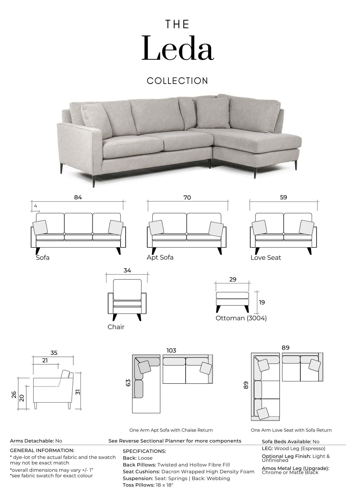 Leda Custom Canadian Made Sofa Planner