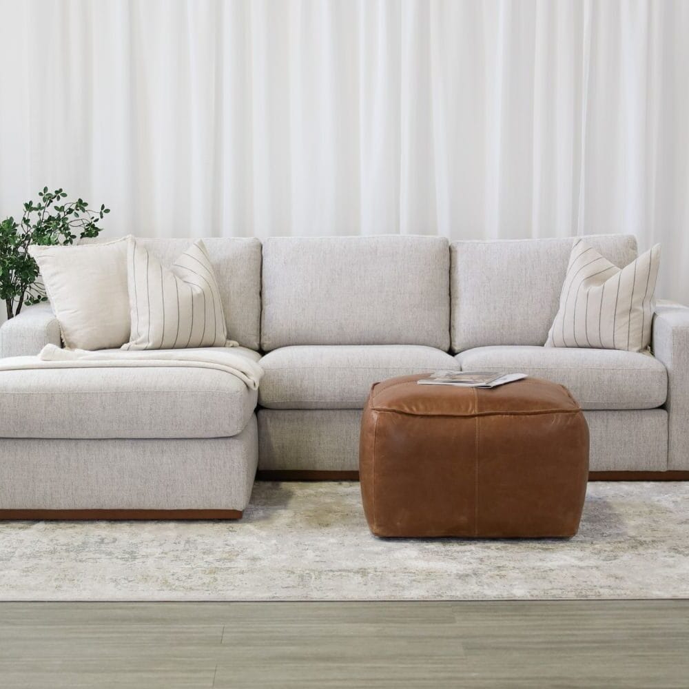 living room inspiration with tweed cobblestone sectional couch