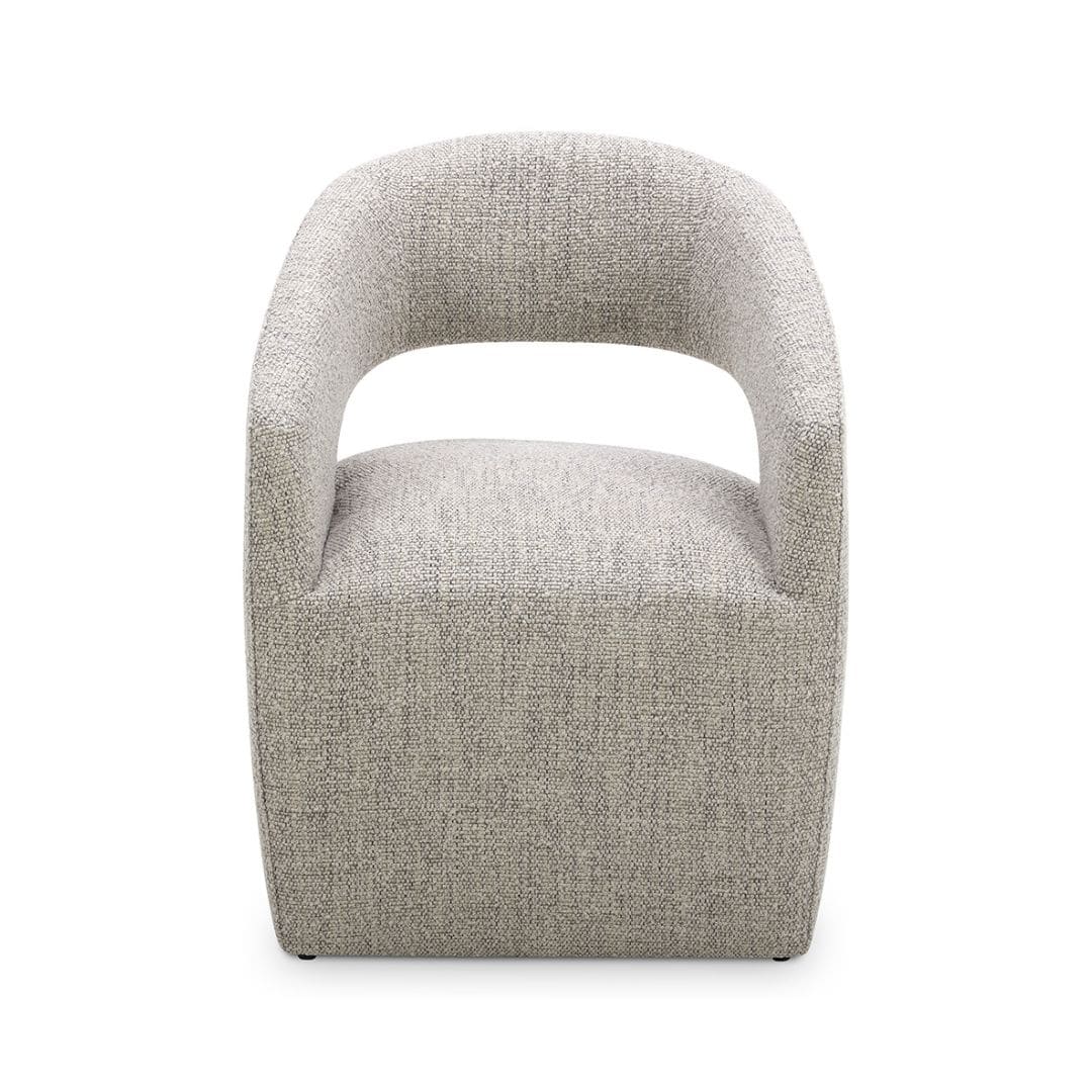 Front view of Barrow Rolling Dining Chair in Grey Storm