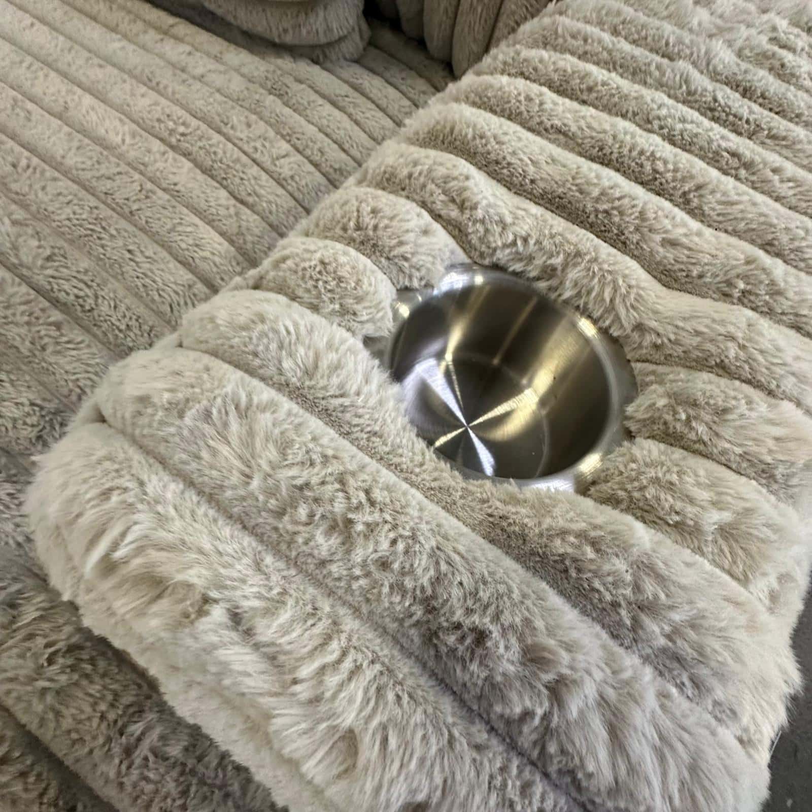 Clearance Cuddler Chaise Mink Beige Q Living Furniture