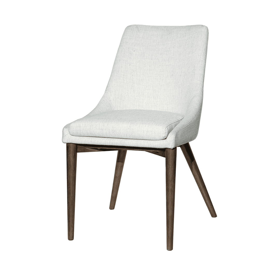 Fritz Side Dining Chair - Ivory w/Brown Leg